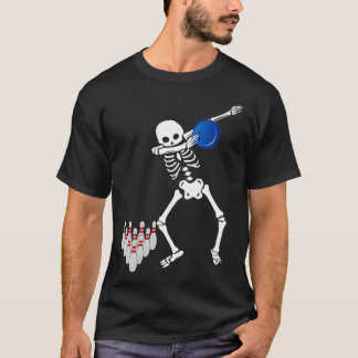 Bowler Dabbing Skeleton Bowling Ball Thed Gift T-shirt