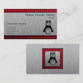 Bowler; Geborsteld Aluminium look Visitekaartje (Voorkant / Achterkant)