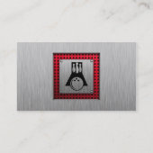 Bowler; Geborsteld Aluminium look Visitekaartje (Achterkant)