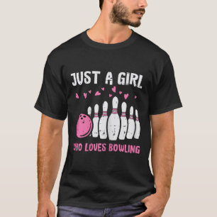 Bowler Gewoon Meisje Houdt van Bowling Schattige M T-shirt