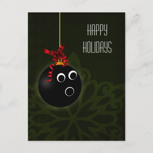 Bowler Holiday Groeten Feestdagenkaart (Voorkant)