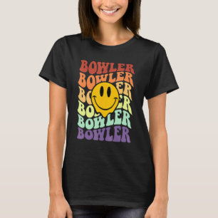 bowler retro glimlach gezicht  bowlingteam t-shirt