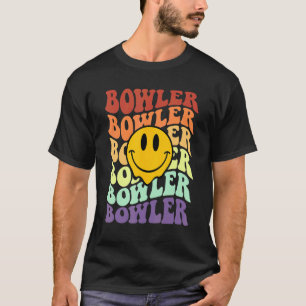 bowler retro glimlach gezicht bowlingteam t-shirt