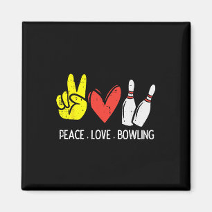 Bowler Vrede Liefde Bowling Mannen Vrouwen Kindere Magneet