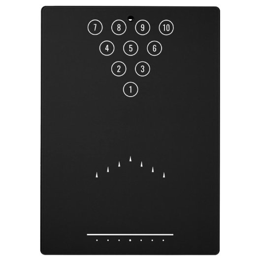 Bowler's Best Friend Bowling Pins en Lane Chart Klembord (Achterkant)