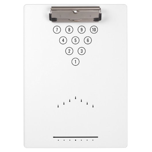 Bowler's Best Friend Bowling Pins en Lane Chart Klembord (Voorkant)