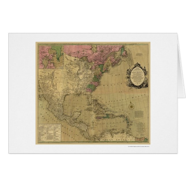 Bowles a détaillé la carte de l'Amérique - 1784 (Devant horizontal)