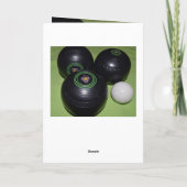 Bowles de pelouse noire, carte d'anniversaire (Dos)