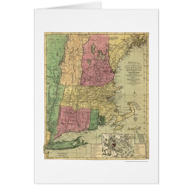 Bowle's Map of New England 1784 (Voorkant)