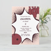 Bowling 11th Birthday Party Invitation (Debout devant)