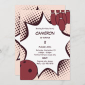 Bowling 11th Birthday Party Invitation (Devant / Derrière)