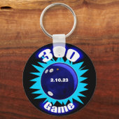 Bowling 300-game Blues Aluminium Sleutelhanger (Voorkant)