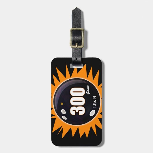 Bowling 300 Game Oranje & Black, Ball Bag, Bagagelabel (Voorkant verticaal)