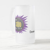 Bowling 300 Game, Paars met Bowling Bal Kunst, Matglas Bierpul (Voorkant links)