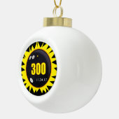 Bowling 300, Perfect Game, Bowling Ball Keramische Bal Ornament (Rechts)