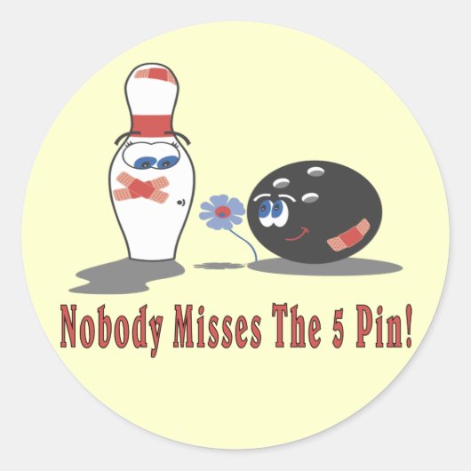Bowling 5-pins ronde sticker (Voorkant)