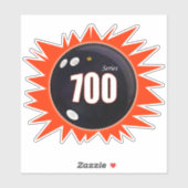 Bowling 700 reeks, Bowling Ball met rood, vinyl Sticker (Vel)