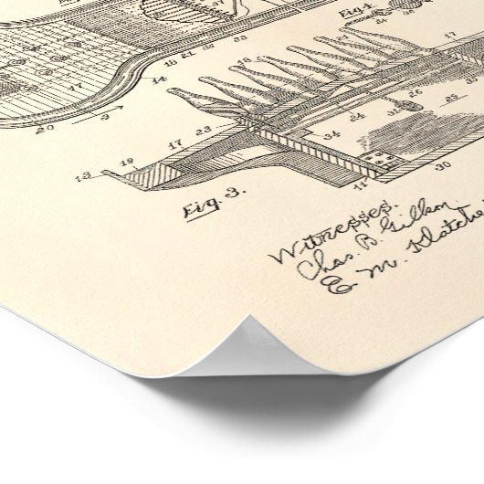Bowling Alley 1906 Patent Art Old Peper Poster (Hoek)