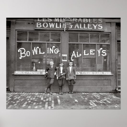 Bowling Alley, 1911.  foto Poster (Voorkant)