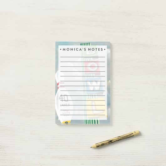 Bowling Alley Artwork Post-it® Notes (Op bureau)