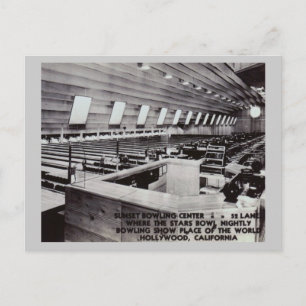 Bowling Alley, Hollywood, Vintage van Californië Briefkaart