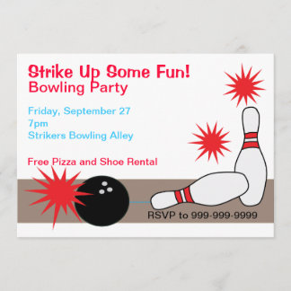 Bowling Alley Party  uitnodiging