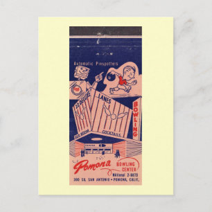 Bowling Alley, Pomona, Vintage van Californië Briefkaart