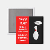 Bowling Alley Talking Pin Funny Visitekaartje Magneet (Voorkant / Achterkant)