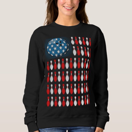 Bowling America Flag  Bowling Players &  Costume Trui (Voorkant)