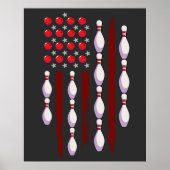 Bowling American Flag Poster (Voorkant)