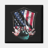 Bowling American USA Flag Bowling Magneet (Voorkant)
