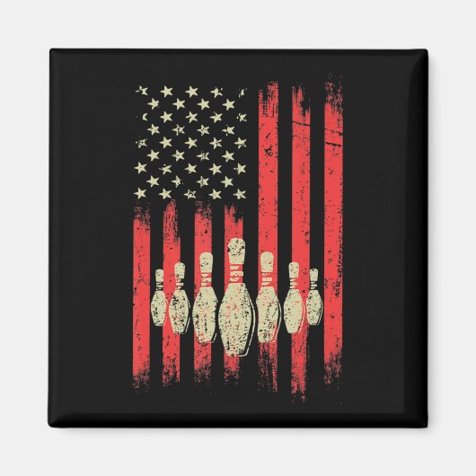 Bowling American USA Flag Bowling Magneet (Voorkant)
