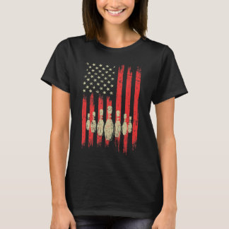  Bowling American USA Flag Bowling T-shirt