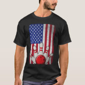 Bowling Amerikaanse vlag 4 juli Voor Bowler T-shirt (Voorkant)