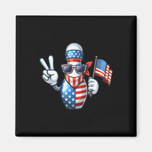 Bowling Amerikaanse Vlag Zonnebril 4 juli Bowl Magneet