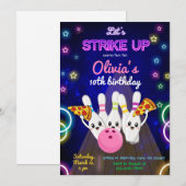 Bowling, amusez-vous les filles, invitation d'anni (Devant / Derrière)