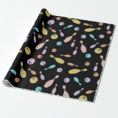 Bowling and Ball Pattern Cadeaupapier (Uitgerold)