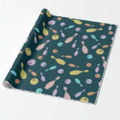 Bowling and Ball Pattern Cadeaupapier (Uitgerold)