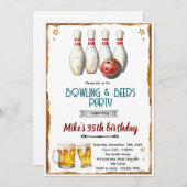 Bowling and beer party Invitation (Devant / Derrière)