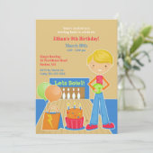 Bowling Anniversaire Fête Appartement Invitation (Debout devant)