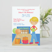 Bowling Anniversaire Fête Appartement Invitation (Debout devant)