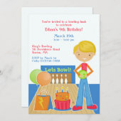 Bowling Anniversaire Fête Appartement Invitation (Devant / Derrière)