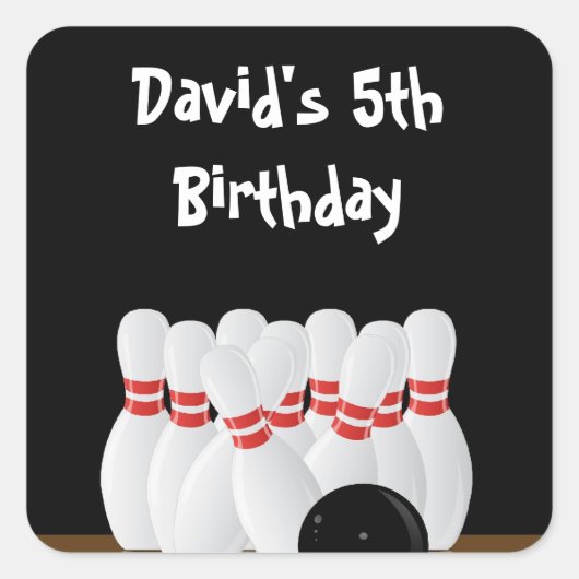 Bowling Anniversaire Fête Favoriser les Étiquettes (Devant)