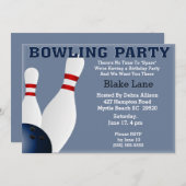 Bowling Anniversaire Fête Invitation (Devant / Derrière)