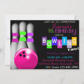 Bowling Anniversaire Fête Invitation (Devant)