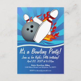 Bowling Anniversaire Fête Invitation