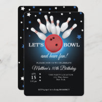 Bowling Anniversaire Fête Invitation