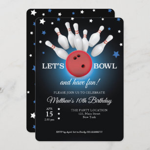 Bowling Anniversaire Fête Invitation