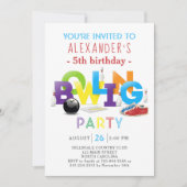 Bowling Anniversaire Fête Invitation (Devant)