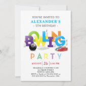 Bowling Anniversaire Fête Invitation (Devant)